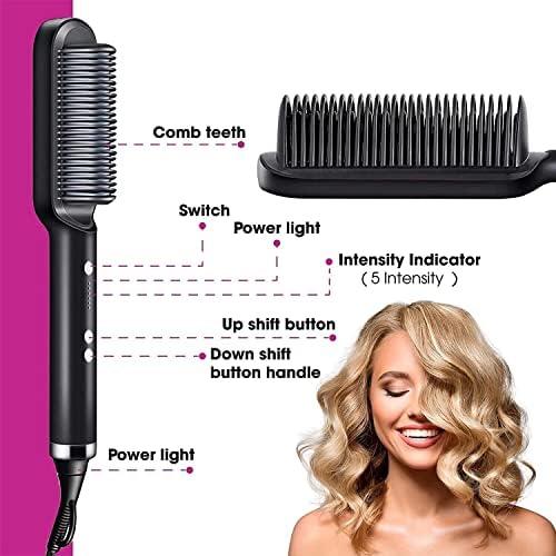 Electric Hair Straightener Comb for Black Hair | مشط كهربائي لفرد وتنعيم الشعر الأسود