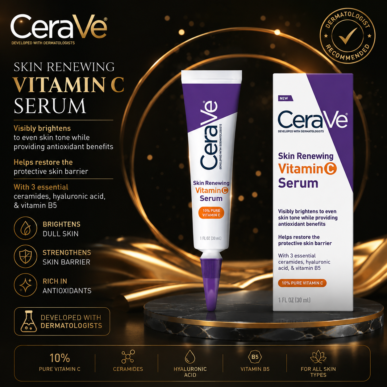 Vitamin C Face Serum by CeraVe | سيروم فيتامين سي للوجه من سيرافي