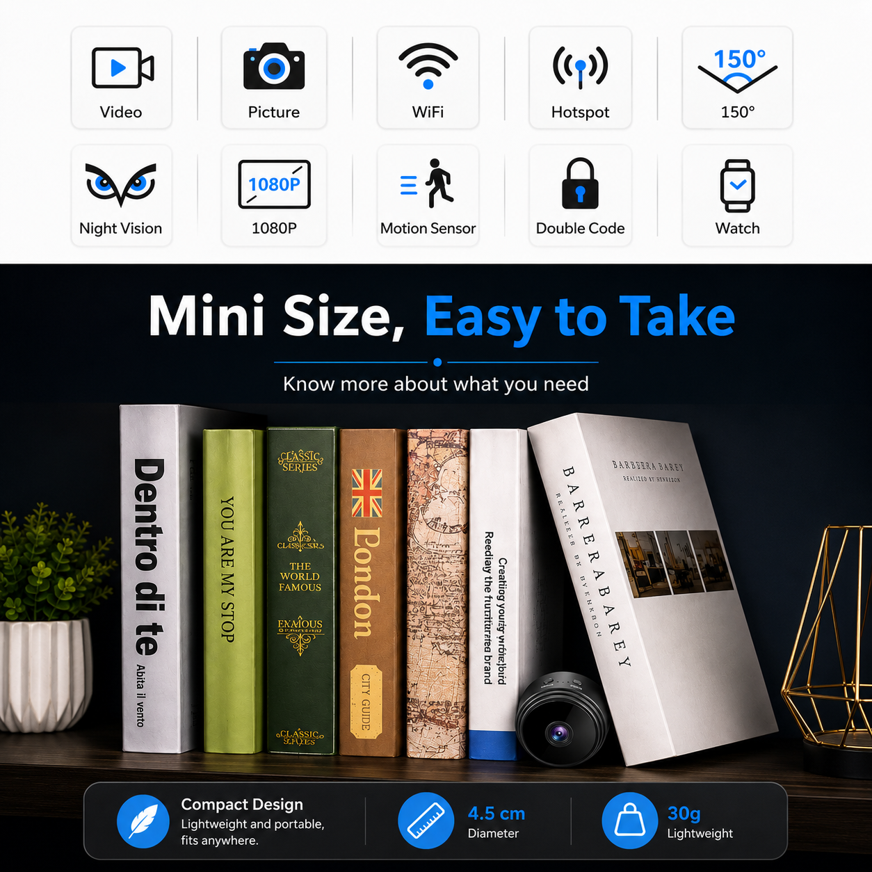 Mini Wireless HD Camera | كاميرا مراقبة لاسلكية صغيرة