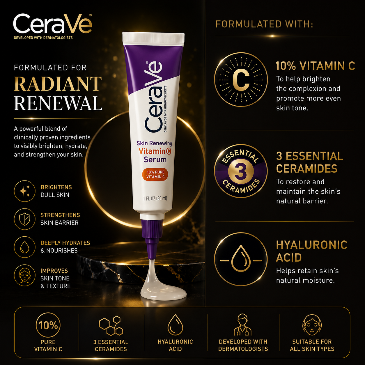 Vitamin C Face Serum by CeraVe | سيروم فيتامين سي للوجه من سيرافي