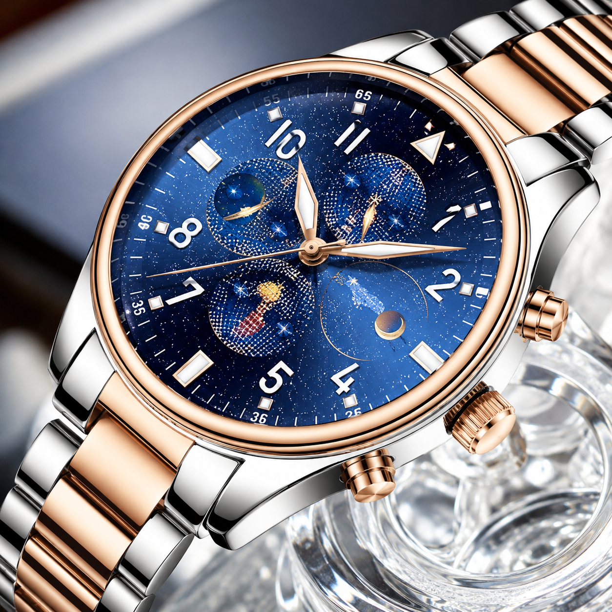 Elegant Steel Strap Mechanical Watch | ساعة ميكانيكية أنيقة بسوار ستيل