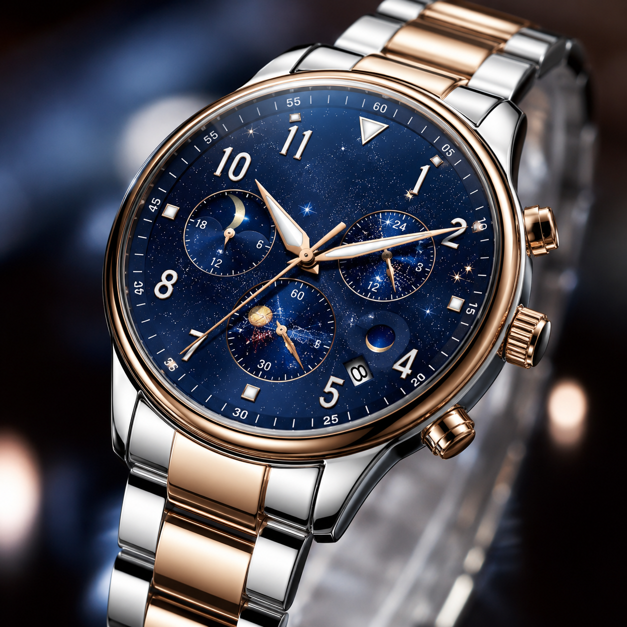 Elegant Steel Strap Mechanical Watch | ساعة ميكانيكية أنيقة بسوار ستيل