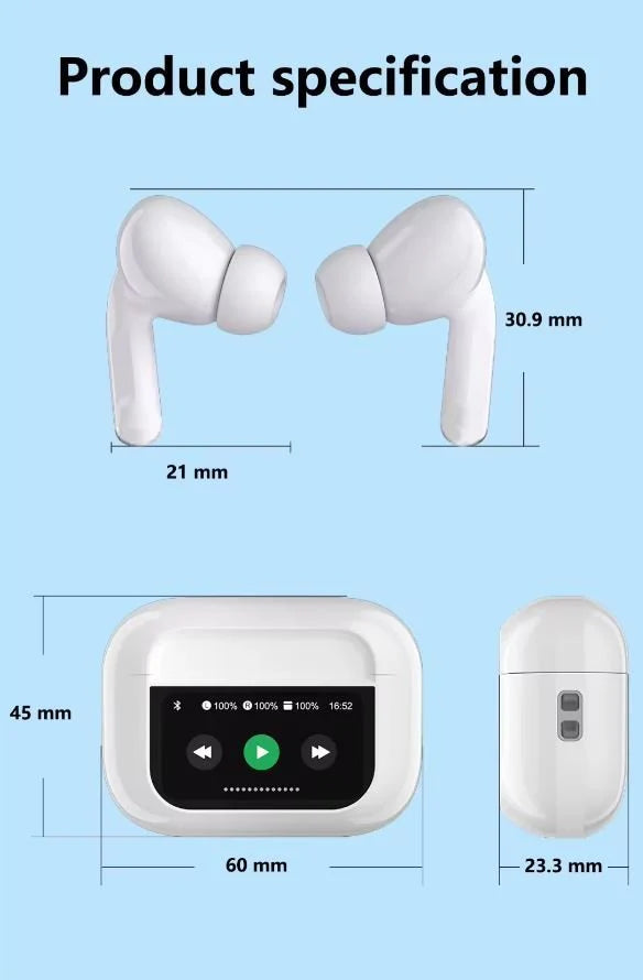 Wireless Earbuds with Custom Display | سماعات لاسلكية بتصميم مخصص