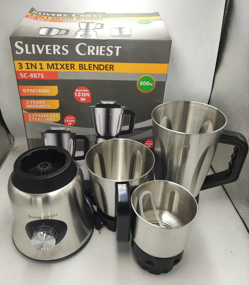 Stainless Steel Mixer & Blender | خلاط كهربائي متعدد الوظائف ستانلس ستيل