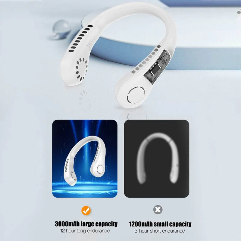 Portable Neck Fan Rechargeable | مروحة رقبة محمولة قابلة للشحن